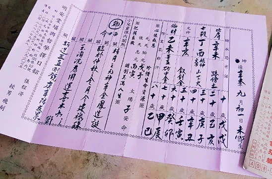 正統傳統八字命狀書狀範本